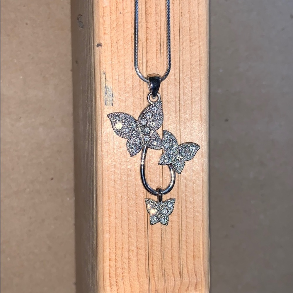 Jeweled butterfly necklace